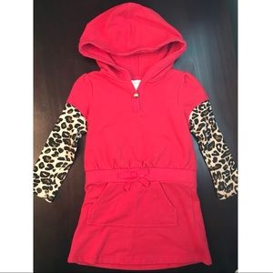 Gymboree red dress with cheetah sleeves (Size 3T)